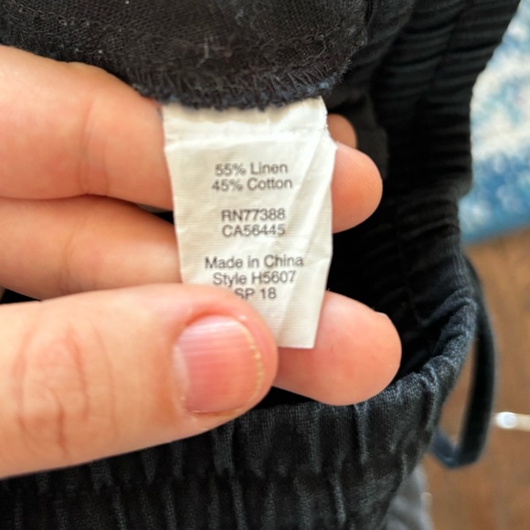 J. Crew cotton linen blend cropped black summer beach pants size 8 - Picture 4 of 4